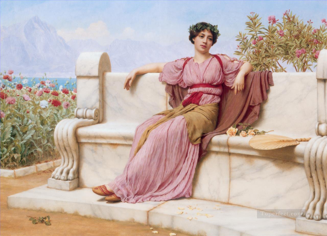 Tranquillity Neoclassicist lady John William Godward Oil Paintings